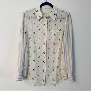 Floral and stripe silk blouse by Equipment